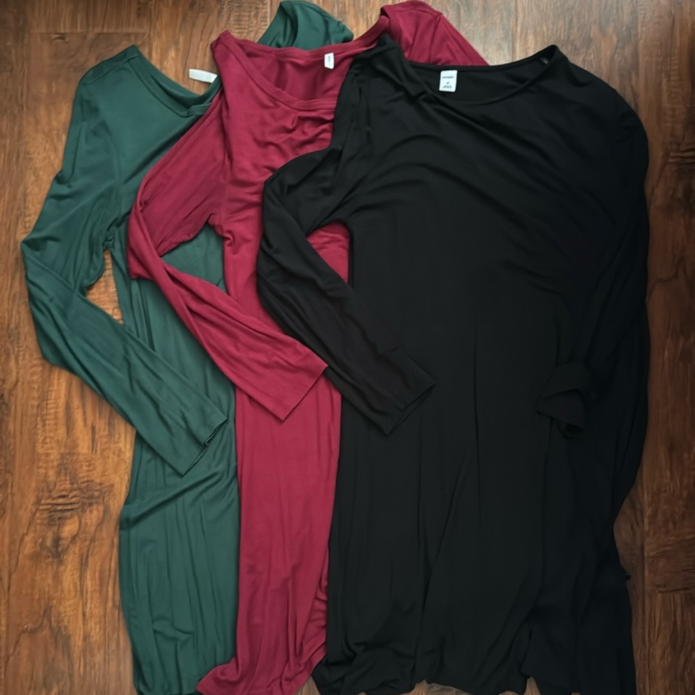 3 Long Sleeve T-shirt dresses